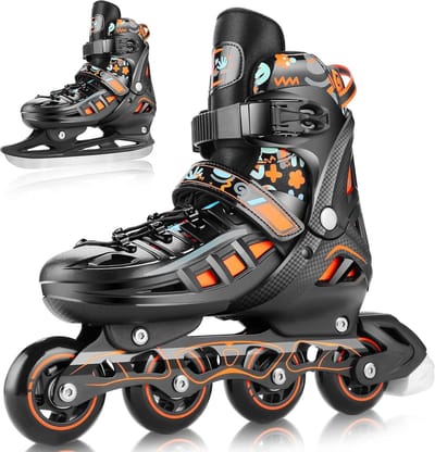 Verstelbare 2-in-1 Inline Skates voor Kinderen en Volwassenen - ACEB7-lagers