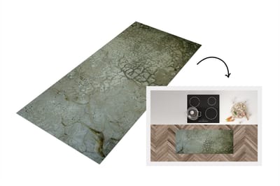 Keukenloper - Loper keuken - Muur - Blauw - Groen - Aarde - 120x50 cm - Keukenloper vinyl