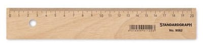Liniaal Standardgraph 20cm hout met metaalinleg - SG-9062