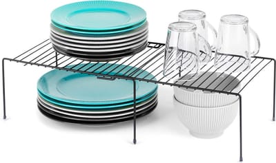 Keukenplank Metaal Zwart Intrekbaar 34,5-48 cm - Plank voor Keuken - Keukenkast - Keukenrek - Kruidenrek - Kruidenhouder