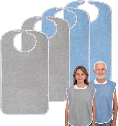 Dailygoods- Slabbetjes 4 stuks - Waterdicht - Herbruikbaar - Klittenbandsluiting - Kledingbescherming - Zacht schuim - Eetschort