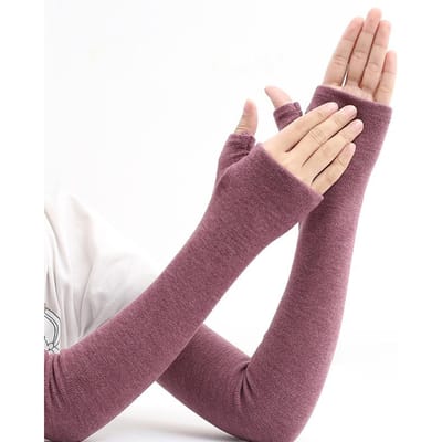 Cashmere Warme Manchet Voor Dames Verlengde Armmanchet Voor Herfst Winter Mouw Outdoor Warmhouden brown