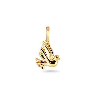 New Bling 9NBSAM-G220306 Gouden Hangertje Vogel - 10x9,2MM - 14 Karaat - Geel Goud