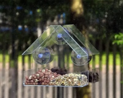 Voederhuisje Raam, Vogelvoeder huisje met zuignappen Transparant, Vogelzaad huisje , voederen voor vogeltjes, kwaliteit voederhuisje