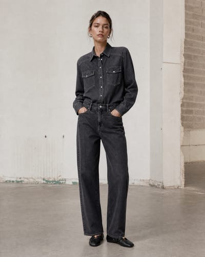 Jessie every-wear Baggy jeans | Faded Black - Faded Black / 38