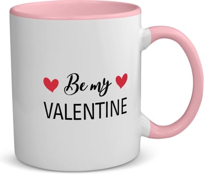 Akyol - be my valentine koffiemok - theemok - roze - Valentijnsdag - iemand die liefde wilt geven aan een ander - valentijnsdag - cadeau voor vriend/vriendin - verjaardagscadeau - kado - geschenk - verrassing - valentijnscadeautje - 350 ML inhoud
