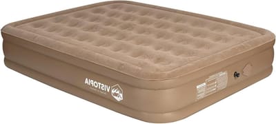 Queen Luchtbed - Opblaasbaar Matras Kamperen - Snel Slapen Buiten - Ingebouwde USB Pomp - Queen Size 16 Inch - Beige