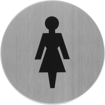 Pictogram 'Damestoilet' RVS rond