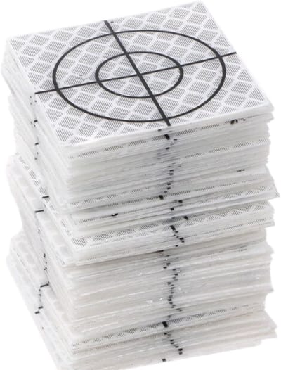 Meetstickers 40x40mm - Reflecterend - Wit - 20stuks