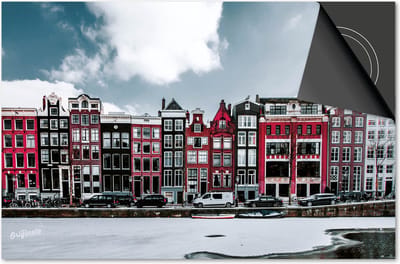Inductie beschermer 60x60 - afdekplaat inductie mat - Dietrix Kookplaat beschermer - Exclusief - Steden - Amsterdam Kleur