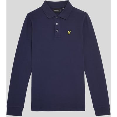 Lyle & Scott Jongens Poloshirt met Lange Mouwen van Katoen - Marineblauw