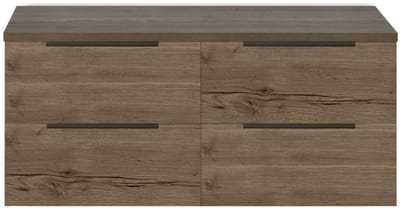 Seville Badmeubelset 120 cm - 4 Laden - Wastafelblad Tabacco Edge Greep