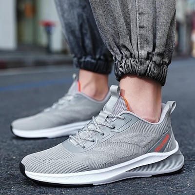 Chaussures de course d'été en maille pour hommes, baskets de sport respirantes, de Jogging en plein air, ultralégères, de marche, chaussures pour homme 43 black