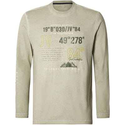 Jan Vanderstorm herren Shirt Met Lange Mouwen - 60/62 - olijf - Plus Size