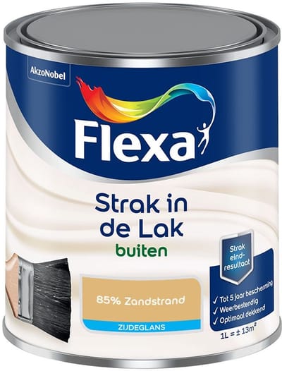 Flexa - Strak In De Lak Buitenlak Zijdeglans - 85% Zandstrand - Mengverf - 1 L