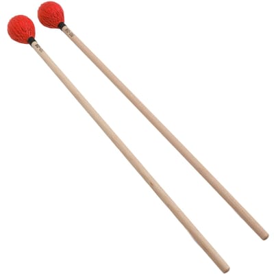 1 Paar Marimba Stokken Medium Harde Garen Kop met Esdoorn Handvat voor Percussie Spelen MQ?06Rood