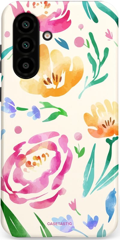 Casetastic hoesje geschikt voor Samsung Galaxy A36 / Samsung Galaxy A56 - Dubbellaagse bescherming - Aquarel serenade - Fashion Case - Wit Mintgroen Crème Lichtroze
