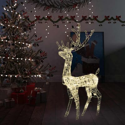 vidaXL - Kerstversiering - rendier - 140 - LED's - 128 - cm - acryl - warmwit