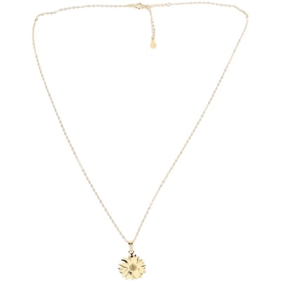 Collier Pendentif Argent 925 Forme Tournesol Or Exquis Brillant Élégant Collier à Chaîne pour Femmes white