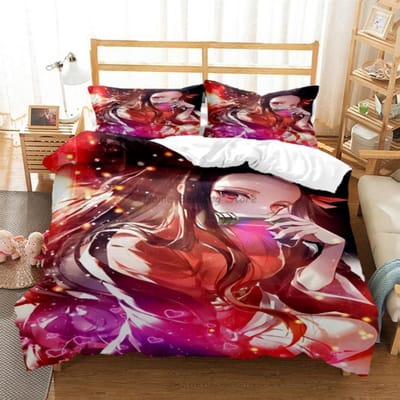 Hot Anime Demon Slayer Beddengoedset Japanse Cartoon Bedlinnen 200x220 Tieners Meisjes Twin Single Queen King Full Dekbedovertrek Sets US King259x229cm