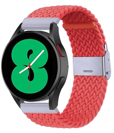 By Qubix - geschikt voor Huawei Watch GT 6 / GT 7 - 41mm - Braided nylon bandje - Lichtrood