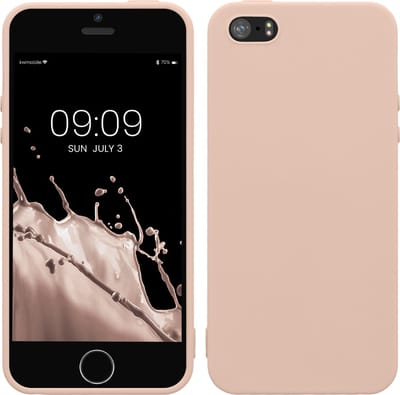 kwmobile telefoonhoesje geschikt voor Apple iPhone SE (1.Gen 2016) / iPhone 5 / iPhone 5S - Hoesje voor smartphone - Back cover in kokosmelk