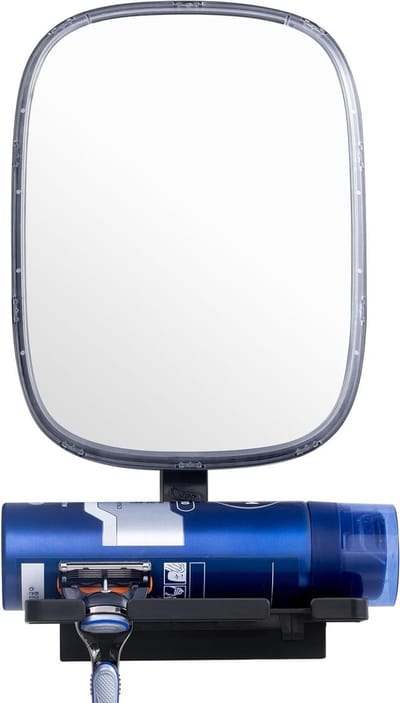 Verwarmd en Fogless Scheerspiegel voor aan de Wand, Mat Zwart, Ideaal voor Douche en Badkamer