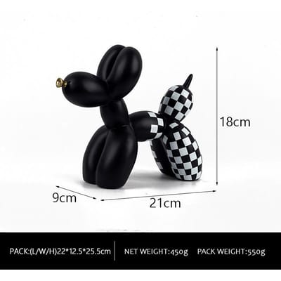 Creatief Zwart-Wit Schaken Ruit Goud Mond Ballonhond Ornament Huis Woonkamer TV-meubel Zachte Decoratie Ambachten