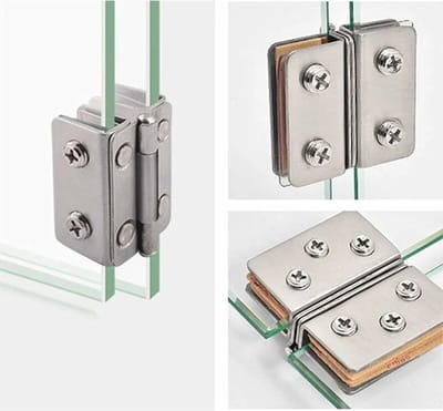 4 stuks roestvrijstalen glazen deurscharnieren 180 ° openingshoek voor glas met een dikte van 5-8 mm