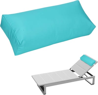Hoofdsteunkussen Zwembad - Nekkussen Ligstoel - Ontspannen Buiten - Verstelbare Elastische Band - 56 x 21 x 10 cm - Blauw
