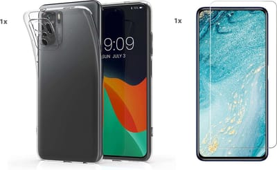 Hoesje geschikt voor Xiaomi Poco M3 Pro Transparant Hoesje Met Glas Screenprotector - Xiaomi Poco M3 Pro case - Xiaomi Poco M3 Pro backcover - Ntech hoesje