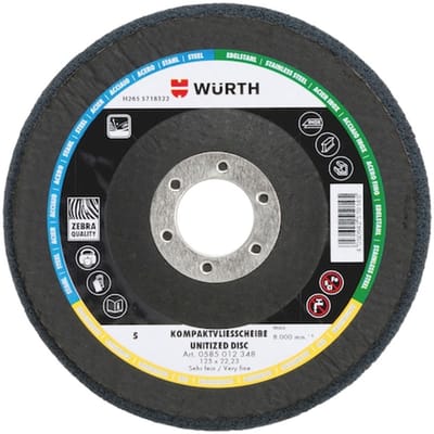 Wurth - Hardgeperste compacte vliesschijf Met weefselplaat - Hardgeperste compacte vliesschijf Met weefselplaat - x 5 st - Korrel Zeer
