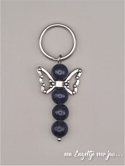 Geluksengel - Edelsteen Lapis Lazuli - een Engeltje voor jou - Edelsteen sleutelhanger - Tashanger - Beschermengel - Geluksengeltjes - Natuursteen sleutelhanger - Beschermengeltje - Guardian Angel - Gelukspoppetje