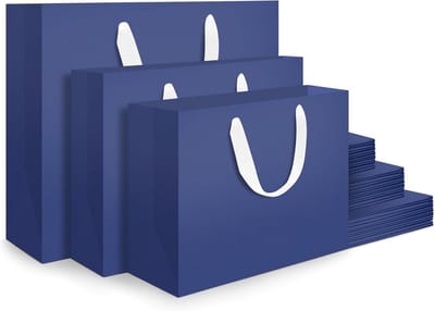 Cadeauzakjes met Handvatten Donkerblauw 30 Stuks in Verschillende Maten
