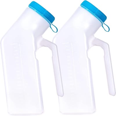 Draagbare Urinalen - Pee Fles - Ondersteuning bij mobiliteit - Lichtgevend deksel - 1000ml Capaciteit - Wit