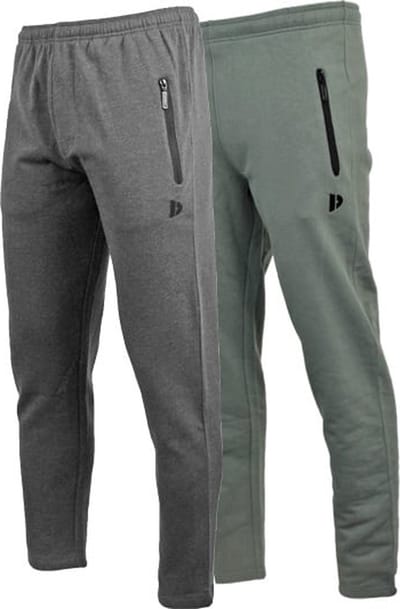 2-Pack Donnay - Joggingbroek met rechte pijp (Sky) - Sportbroek - Heren - Charcoal-marl/Jungle green (597) - maat XXL