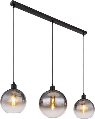 Hanglamp NEWCASTLE 95.0 cm 3-lichts Zwart, Smoked