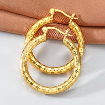 Mode Eenvoudig Casual Trendy Gouden Kleur Oorbellen met Ring voor Vrouwen Meisjes Punk Originaliteit Sieraden Accessoires Verjaardagsfeest Cadeaus brown