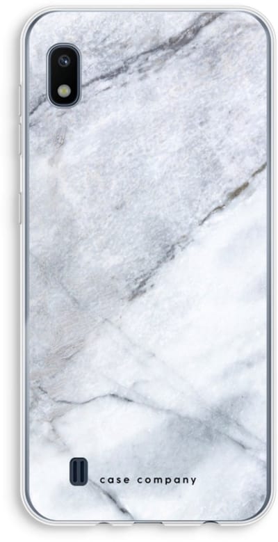 Hoesje geschikt voor Samsung Galaxy A10 hoesje - Witte marmer - Soft Cover Telefoonhoesje - Bescherming aan alle Kanten en Schermrand