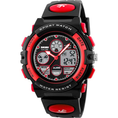 SKMEI 1163 Horloges Kinderen Buitensporten Kinderhorloge Digitaal Quartz Polshorloge voor Jongens Meisjes rood