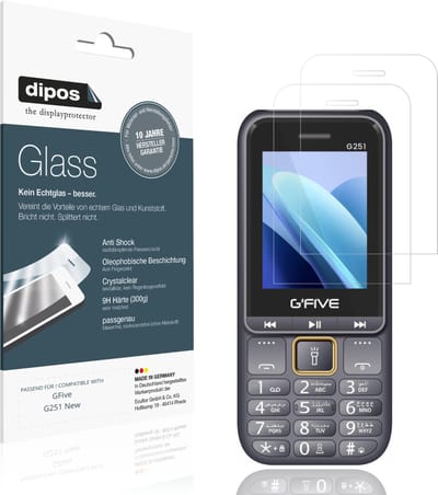 dipos – 2x Pantserfolie geschikt voor GFive G251 New | 9H Screenprotector