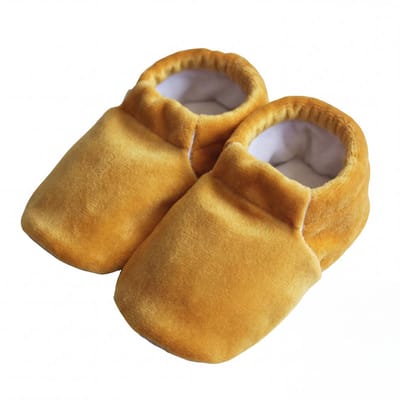 ZOMER Baby Slofjes, Pantoffels, Sloffen, Zacht Katoenen - Mosterd Fluweel EU 20