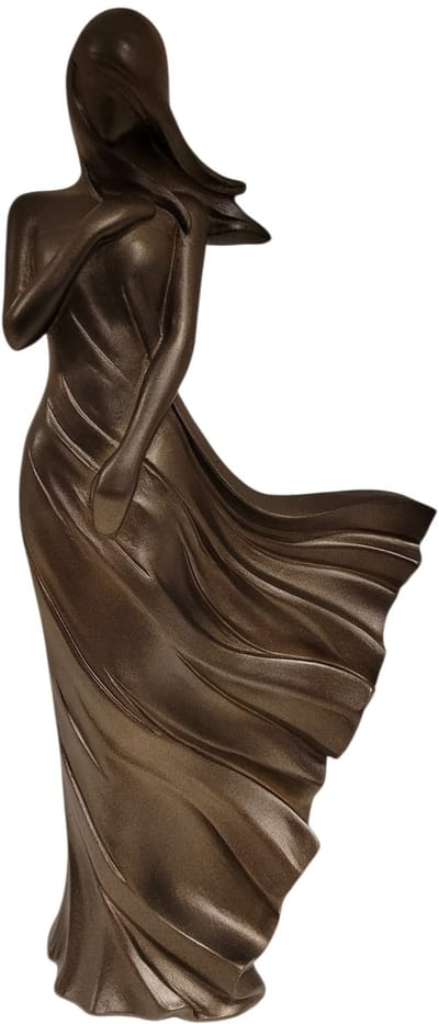 Liefde in de wind by rawa - women elegante - 27 cm hoog - poly resin - Brons kleurig