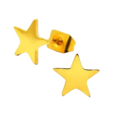 Aramat Jewels | Oorbellen | Ster oorstekers goudkleur staal – 7mm klassiek | | | |7mm | Staal | Kinderen, Volwassenen | Verkleurd niet