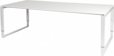 Vergadertafel - Verstelbaar - 220x100 grijs - wit frame