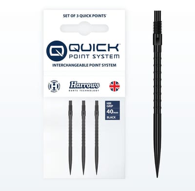 Dailygoods- Dartpunten Ryan Searle - Vierkant geslepen greep - No-Break Quick Point System - 40 mm zwart - Snelle pointswaps - Schokbestendig ontwerp - Dartpijlen
