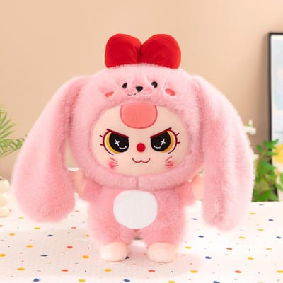 Nieuwe Konijn Knuffel Speelgoedpop Super Schattig Schattige Pop Pop Pop Poppen Kinderverjaardagscadeau 23cm pink