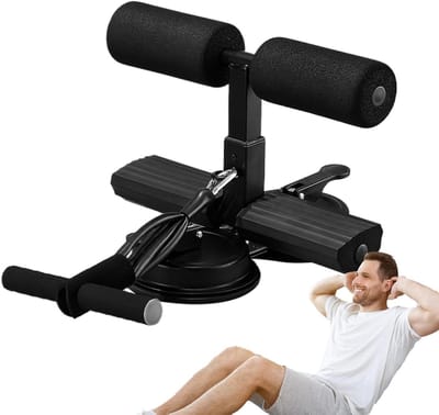 Sit Up Assistent - Core Trainer - Buikspier Training - Dubbele Zuignappen - 23.7 cm - Zwart