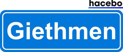 Hacebo - Plaatsnaam Sticker - 29x10 CM - Giethmen sticker - Verkeersborden sticker - grappige cadeaus - Giethmen