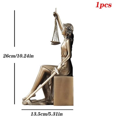 ERMAKOVA Europese Antieke Griekse Gerechtigheidsgodin Beeld Mooie Engel Hars Boekensteun Beeldje Ornament Studeerkamer Decoratie Cadeau black